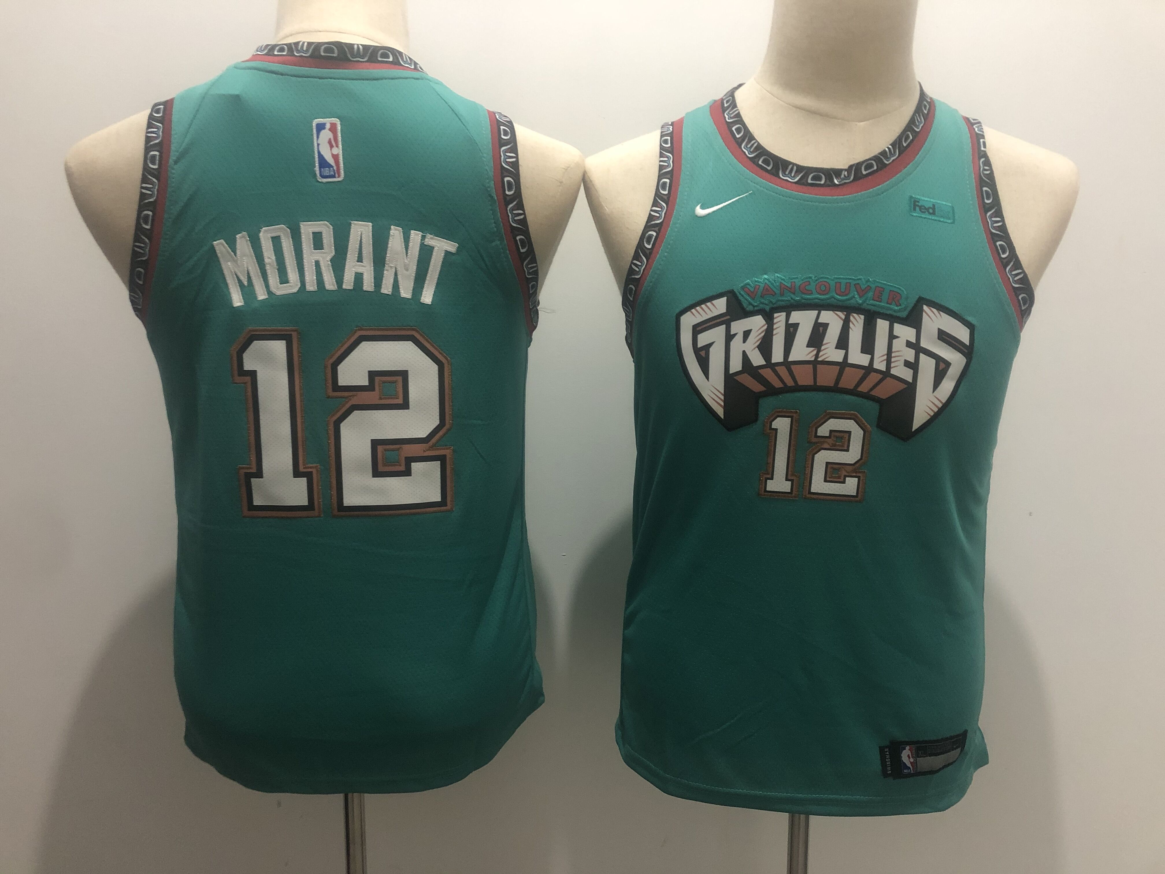 Youth Memphis Grizzlies #12 Morant green Nike NBA Jerseys